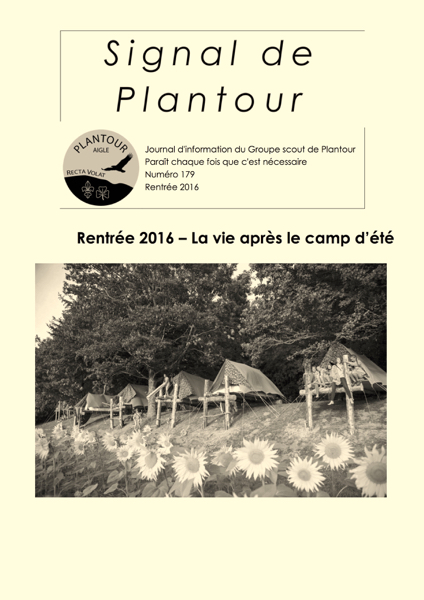 Signal de Plantour 179 - Rentrée 2016